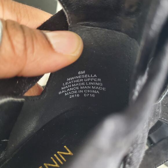 Nine West INESELLA Black Peep Toe Tie Up Pumps Size 6M - Picture 9 of 12